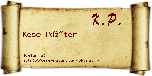 Kese Péter névjegykártya