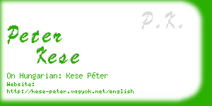 peter kese business card